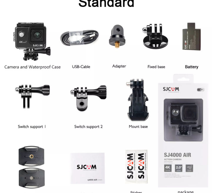 sjcam-sj4000-air-กล้องกันน้ำ-4k-wifi-action-camera-ติดหมวกกันน๊อค-กล้องเซลฟี่-กล้องถ่ายวีดีโอ-ภาพคมชัด-มีเคสกันน้ำให้