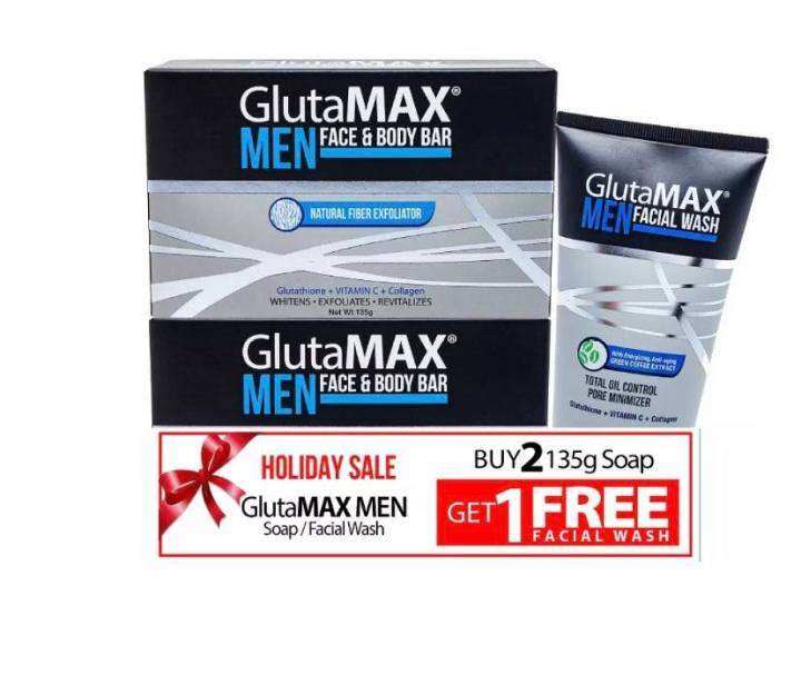 2pcs Glutamax Men Soap 135g Free 1 Glutamax Facial Wash 40g Lazada Ph 8201