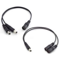 5.5mm 2.1mm 1 Female to 2 male way Male DC Power Splitter connector Plug extension Cable for CCTV LED strip light Supply adapter  Wires Leads Adapters