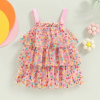 Summer Children Baby Clothes Cute Sleeveless Dots Print Princess Dress Toddler Girl Ruffle Dresses Clothing  by Hs2023