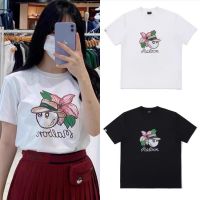 2023 Korean Original Single MALBON Golf Clothing Ladies Short-Sleeved T-Shirt Cute Print Comfortable Soft Top