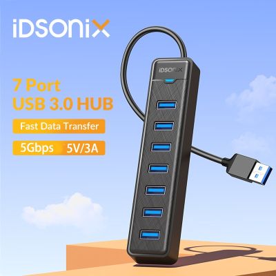 IDsonix พอร์ต USB ฮับ4 3.0ฮับต่อพ่วง Type C แท่นวางมือถือ7-พอร์ตฮับหัวแปลงฮับต่อพ่วง5Gbps ความเร็วสูงสำหรับ Macbook Mac OS Feona