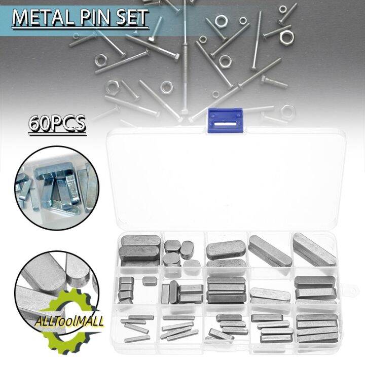 ALLToolMALL 60piece SAE Keystock Bar Kit Lock Pulleys Gears Square Key