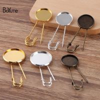 BoYuTe (20 Pieces/Lot) Metal Blank Brooch Base with 20MM 25MM Cabochon Tray Diy Handmade Jewelry Findings