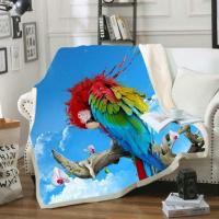 Colorful parrot 3D print fashion fleece blanket bed bed spread Sherpa blanket