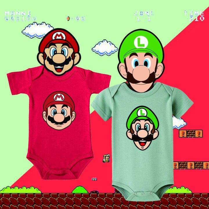 Body Neonato 100% Cotone 'Mario Vs Jason' – Nero, Taglia 6 Mesi, Prodotto In Germania, Öko-Tex 100