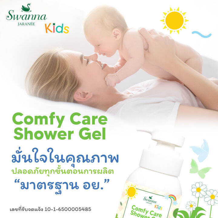 สบู่เหลวเด็ก-swanna-jaranee-comfy-care-shower-gel-protective-care-สูตรสำหรับเด็กผิวบอบบางแพ้ง่าย