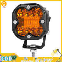 Unilight ไฟทำงาน Led 3นิ้วสีเหลืองอำพัน160W 3500K 16000lm 12V-24V สี่แถวลูกบาศก์ไฟตัดหมอกแถบไฟ Led 7นิ้ว