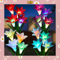 ไฟภายนอกอาคาร ไฟประดับตกแต่ง  ไฟปัก ใช้พลังงานแสงอาทิตย์  ไฟแต่งสวน   Flower Light Waterproof Solar lily flower Light Simulated Flower Decoration Lights Outdoor LED Solar Powered Garden Lamp for Yard Pathway Landscape Lamp Energy Saving ไฟโซล่าเซลล์