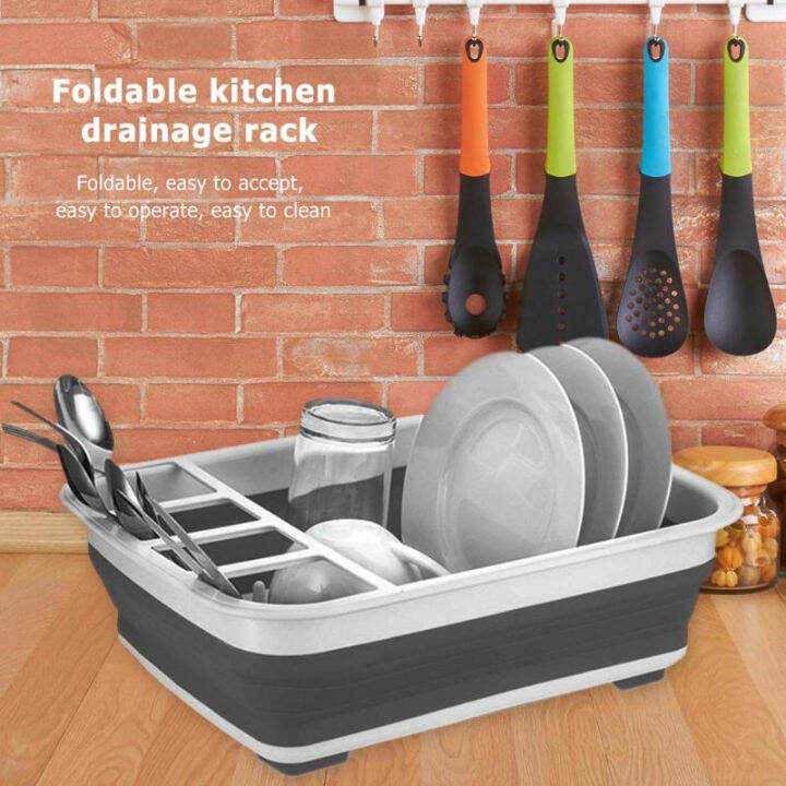 Organizer Bowl Plate Kitchen accessories dish Organizer Holder Foldable  Rack