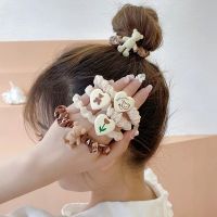 4PCS Cute Bear Love Hair Rope Milk Tea Color Girl Hair Tie Korean Fashion Hair Accessories