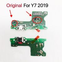 บอร์ดชาร์จดั้งเดิมสําหรับ Huawei Y7 2019 พอร์ตชาร์จ USB บน Y7 2019 PCB Dork Connector Flex Cable อะไหล่ทดแทน