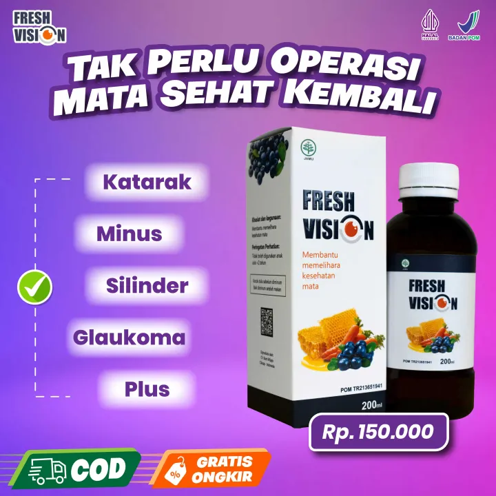 FRESH VISION 200 Ml - MADU OBAT SAKIT MATA LELAH KATARAK SILINDER MINUS ...