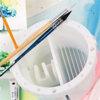 Brush Washing Bucket Multifunction Paint Brush Basin With Brush Holder Color Palette 2 In 1 Acrylic Oil Brush Wash Bucket