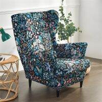 【lz】№▽  Bohemian Wing Chair Cover com Almofada do Assento Stretch Spandex Poltrona Capa Elastic Non Slip Sofá Covers Capas de móveis