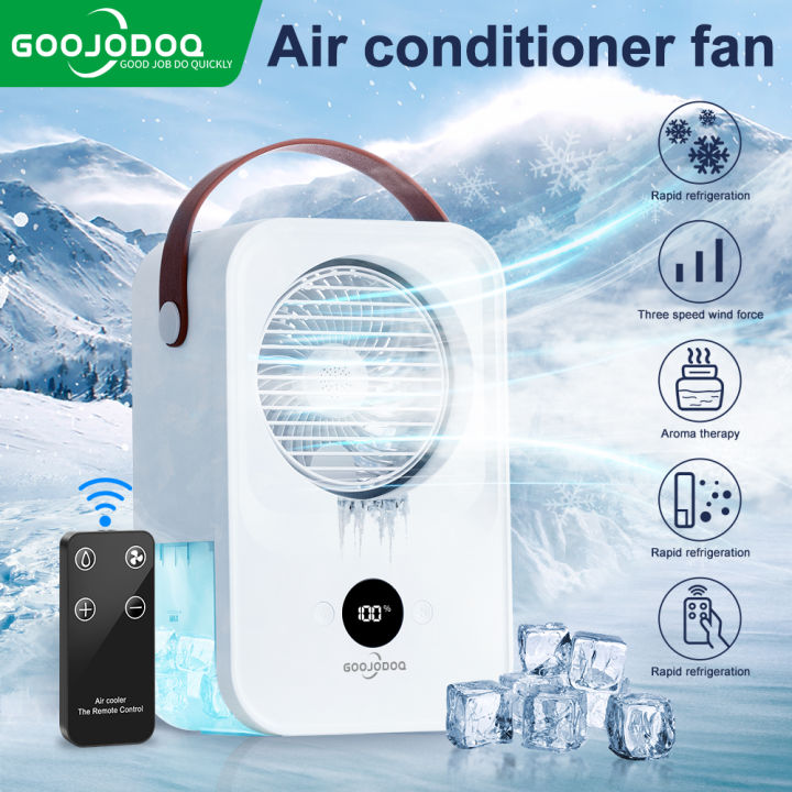 GOOJODOQ Rechargeable Electric Fan Portable Water Cooled Fan Air Conditioner Fan with Brushless