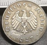 1947-F เหรียญสำเนา10 Reichspfennig เยอรมัน-1871-1948