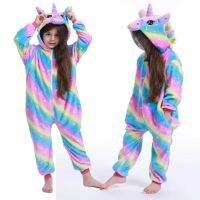 เด็กฤดูหนาวชุดนอนเด็กแพนด้าชุดนอนยูนิคอร์น Kigurumi Onesies สำหรับหนุ่มๆสาวๆผ้าห่มนอนอะนิเมะคอสเพลย์เด็ก J Umpsuit