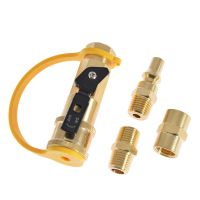 1/4 RV Propane Quick Connect Adapter Hose Quick Connect Switch Valve Full Flow Plug Male/Female NPT Fitting for BBQ Trailer