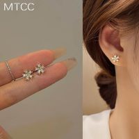 【YF】 Mini Flower Clip Earrings No Hole Ear Clips Inlaid Rhinestone Flowers Earring Without Piercing Minimalist CEtA277