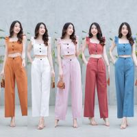 Maya-fashion เสื้อผ้าผู้หญิง ชุด Set 2 ชิ้น  สีส้ม ขาว ชมพู แดง ฟ้า พร้อมส่ง