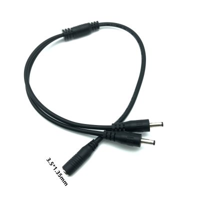 3.5*1.35mm Male To Female Y Type Adapter Extension Cable  1 Female To 2 / 4 Male Splitter DC Power Cable Wires  Leads Adapters
