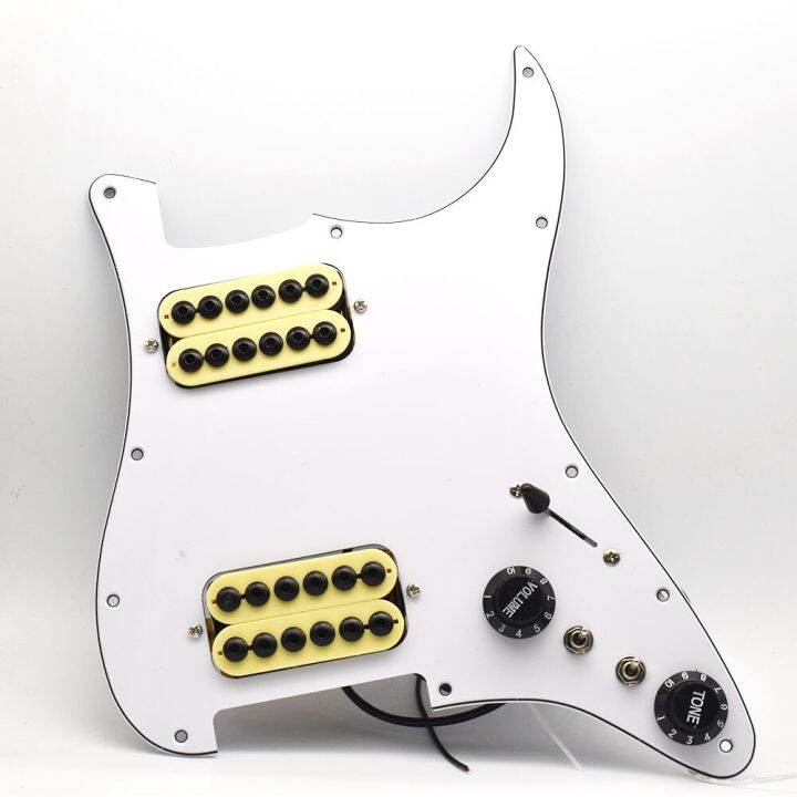 1Pcs HH Loaded Prewired Scratchplate 2 Humbucker Coil Splitting Guitar