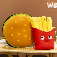 【Ready】? Burger french fries pizza pillow plush toy doll birthday gift girls birthday gift