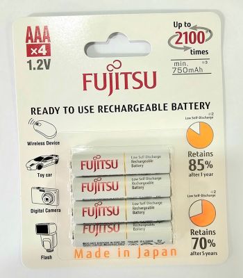 Fujitsu ขนาด AAA 4 ก้อน min 750 mAh