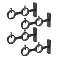 8X Curtain Rod Bracket Adjustable Double Curtain Rod Brackets Circle Curtain Rod Holders for Diameter Below 1.1 Inch