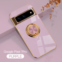 YIQIAN สําหรับ Google Pixel 7A เคสพร้อมที่วางแหวนขาตั้ง [พร้อมแม่เหล็ก] Soft TPU Shockproof Electroplated Protective Phone เคส สําหรับ Pixel 7A