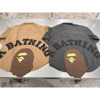 ☋BAPE เวอร์ชันที่ถูกต้องของโลโก้ยอดนิยมในญี่ปุ่นเสื้อปักแขนยาวยาวขนาดเล็กตัวใหญ่เสื้อโค้ตทรงหลวมเชื่อมต่อ