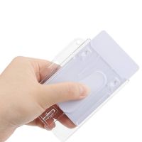 Transparent Credit ID Card Holder Cards Slots Organizer Name Tag Badge Holder Working Permit Case Pass Business Card Cover Card Holders