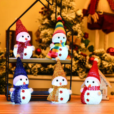 โคมไฟสโนว์แมน โคมไฟคคริสต์มาส โคมไฟหลากสี ไฟตกแต่งบ้าน Xmas  Christmas Tree Light Snowman คละลาย