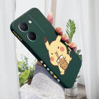 เคส PMP เคส Hp สำหรับ VIVO Y27 5G เคสโทรศัพท์ดีไซน์ข้างการ์ตูน Pikachu น่ารัก Pocket Monster ขอบสี่เหลี่ยมปลอกซิลิโคนของเหลวคลุมทั้งหมดเคสกล้อง