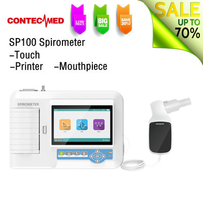CONTECMED SP100 Spirometer มือถือหน้าจอสัมผัสฟังก์ชั่นปอด Spirometry FVC + เครื่องพิมพ์