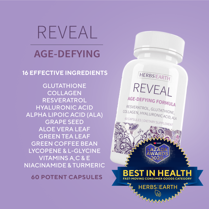 REVEAL Glutathione Collagen Age Defy Whitening Glowing Skin Capsules