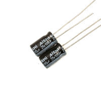 ตัวเก็บประจุอิเล็กโทรลีติค,25V 100UF 105 ° 6X11mm จำนวน1ชิ้น