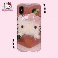 (CALGY Phone protection) Hello Kitty สำหรับ IPhone 7/8P /X/xr/xs/xsmax/ 11 /12pro/ 12Mini ส่วนบุคคล Creative Retro เคสโทรศัพท์