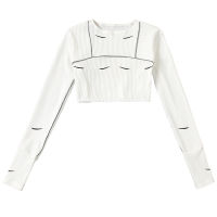 2Pcs Gothic Reflective Strip Stitching T Shirt and Skirt Suits Long Sleeve Knit Crop Tops Vintage y2k Harajuku High Waist Shirts