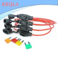 QKKQLA Small/medium 12V Car Waterproof Fuse Holder Socket TAP ATM APM  10/20/30/40A 10/12awg Blade Car Auto Motorcycle Motorbike Fuse