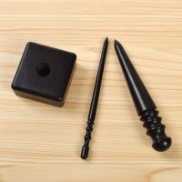 Leather Slicker Tool Leather Polished Rods Leathercraft Slicker Round Burnisher Ebony Wood Leather Burnisher Fast Shipping