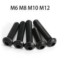 Black Grade 10.9 Carbon Steel Hexagon Socket Mushroom Head Screw Bolt M6 M8 M10 M12 Round Pan Head Hex Socket Screws Allen Bolts Nails Screws  Fastene