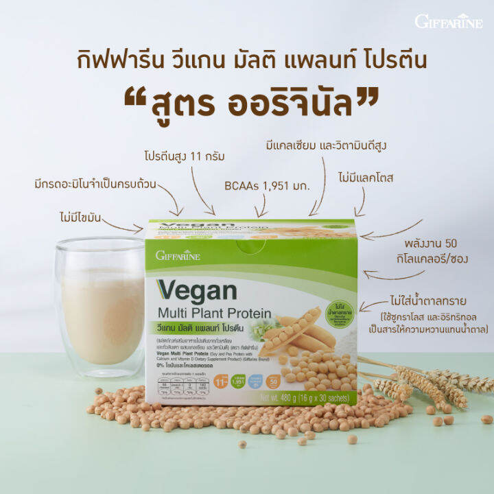 วีแกน-กิฟฟารีน-ของแท้-โปรตีนจากพืช-giffarine-vegan-plant-protein-powder-โปรตีนลดไขมัน-เจ-โปรตีนซอง-โปรตีนกีฟฟารีน-โปรตีนลดนำหนัก