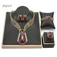 【lz】❂  Exquisite Dubai Gold Plated Jewelry Set para Mulheres Jóias de Luxo Designer Contas Africanas Casamento Nupcial Costum