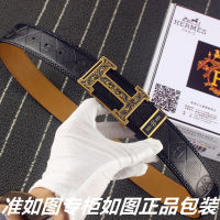 (Fashion high-end belt)[Special brand packaging] 2023 new H belt, mens belt, 24k pure steel buckle, the same quality in the counter