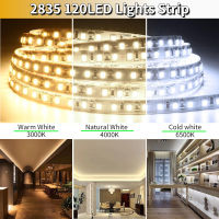 SMD 2835นำแถบแสง DC 12โวลต์24โวลต์5เมตร120 Leds/m กันน้ำความสว่างสูงตกแต่งห้องแสงโครงการแถบแสง