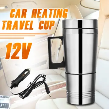 12V Portable In-Car Coffee Maker Tea Pot Thermos Heating Stainless Steel  Cup New