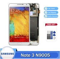 จอ LCD SUPER AMOLED ขนาด5.7 "สำหรับ Samsung Galaxy Note 3,หน้าจอสัมผัส LCD หน้าจอดิจิไทเซอร์ขนาด N9005นิ้วสำหรับซ่อมรุ่น Galaxy Note 3 N900A N9002 N900 3G