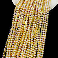 New Arrivals 5yardsroll ABS Pearl Chain 2mm-3mm GoldSilver Base Cup Pearl Chain Apparel Sewing diy Beauty Accessories